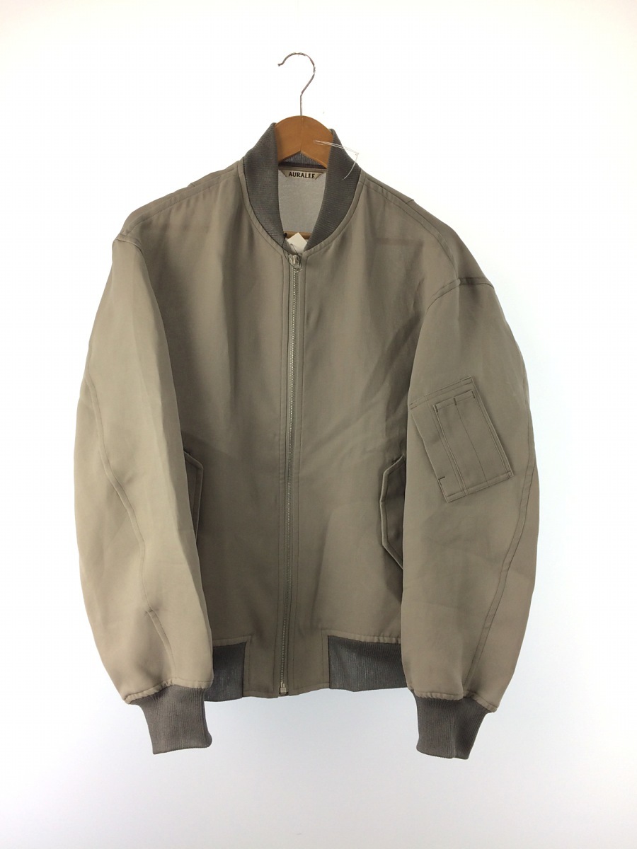 AURALEE◇20SS/AURALEE SILK TRIPLE CLOTH ZIP BLOUSON/5/シルク/GRY