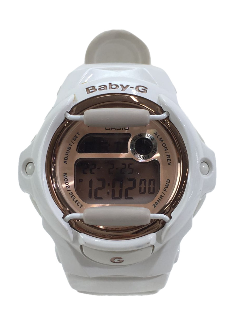 CASIO クォーツ腕時計 デジタル ラバー WHT BG-169G