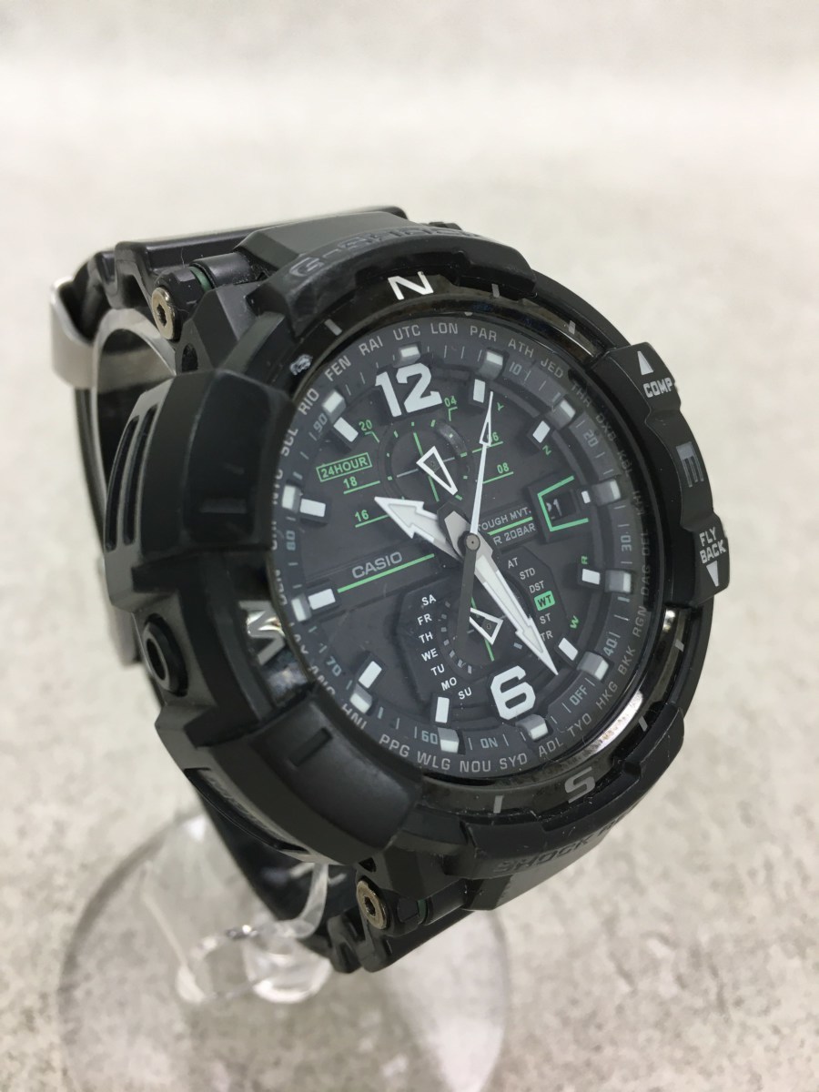 CASIO◇GW-A1100-1A3JF/ソーラー腕時計・G-SHOCK/アナログ/BLK/電波
