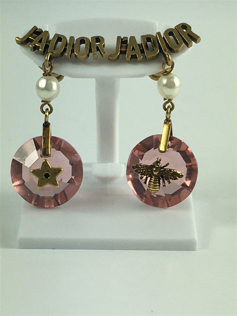 Christian Dior◇ピアス/J A DIOR/パール/ピンク/蜂/ハチ/星/スター
