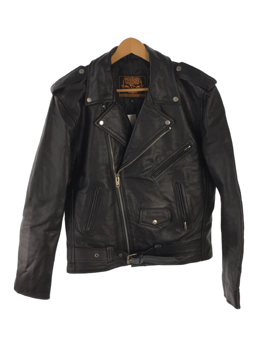 Black Leather Motorcycle Jacket/ダブルライダースジャケット/M/レザー/BLK abek6prstKMOvAFZ-49965 Mサイズ