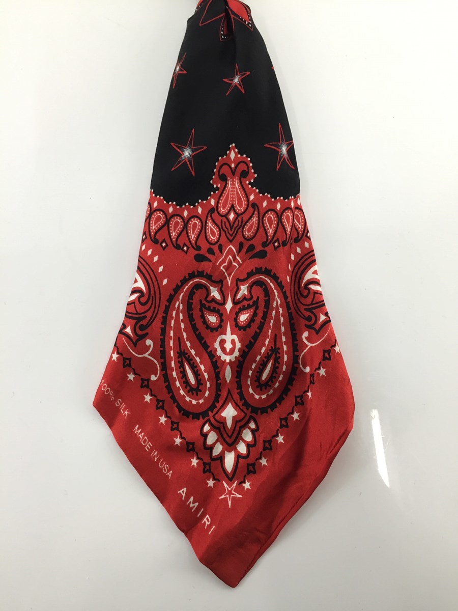AMIRI◇バンダナキーリング/シルク/RED/ペーズリー | bioimune.com.br