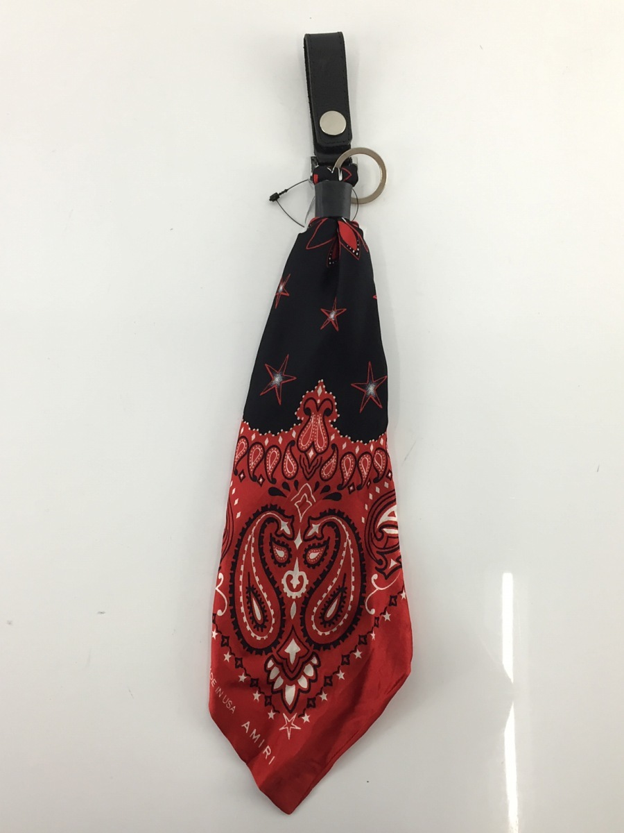 AMIRI◇バンダナキーリング/シルク/RED/ペーズリー | bioimune.com.br