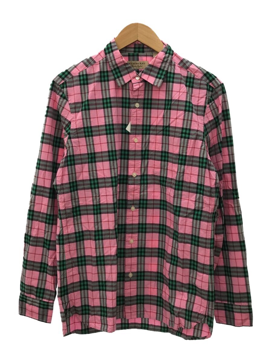 BURBERRY◇Bright Coral Pink Check Cotton Shirt/M/コットン/PNK/チェック