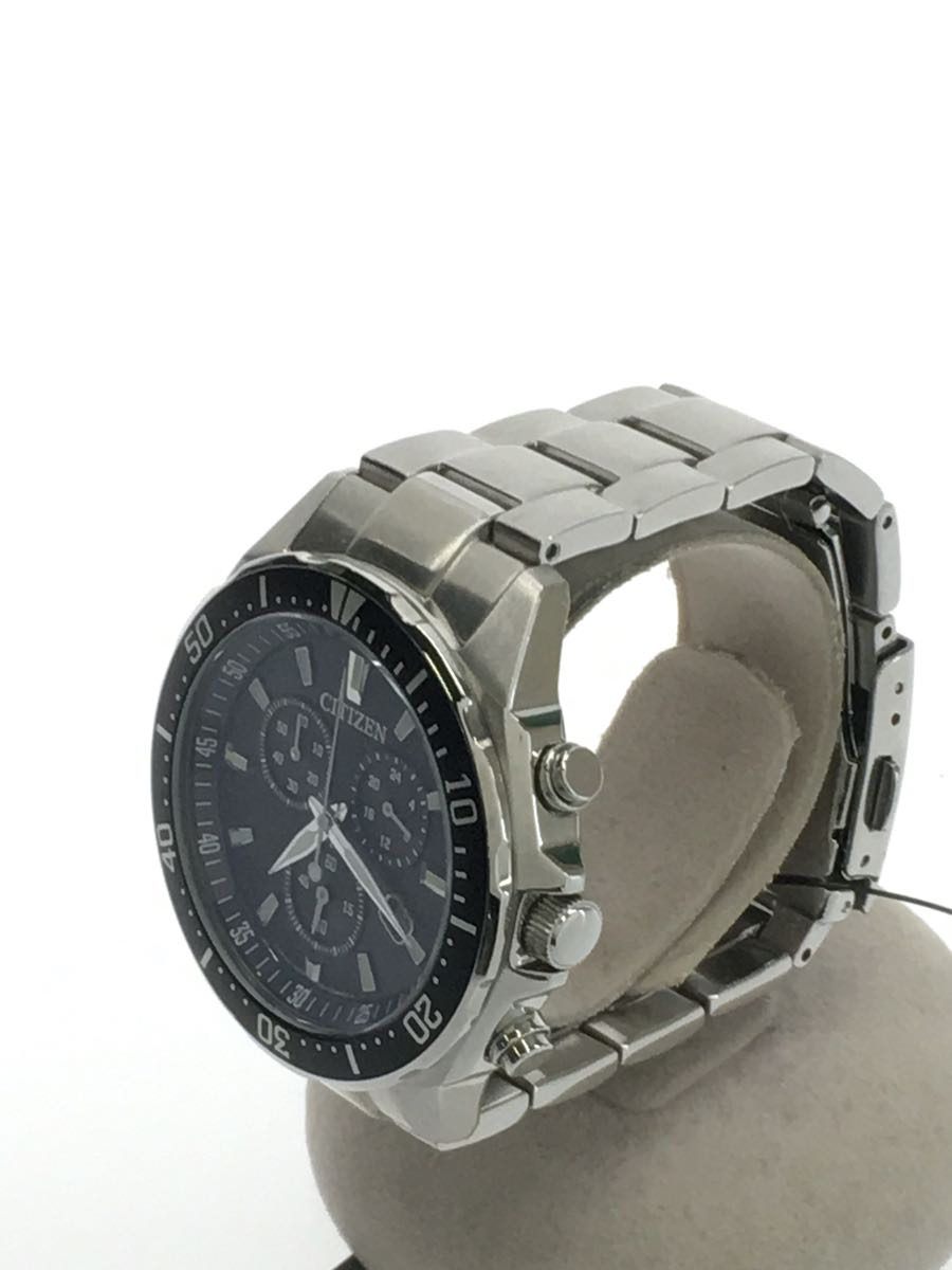 CITIZEN◇eco-drive Chro/ソーラー腕時計/アナログ/ステンレス/BLK