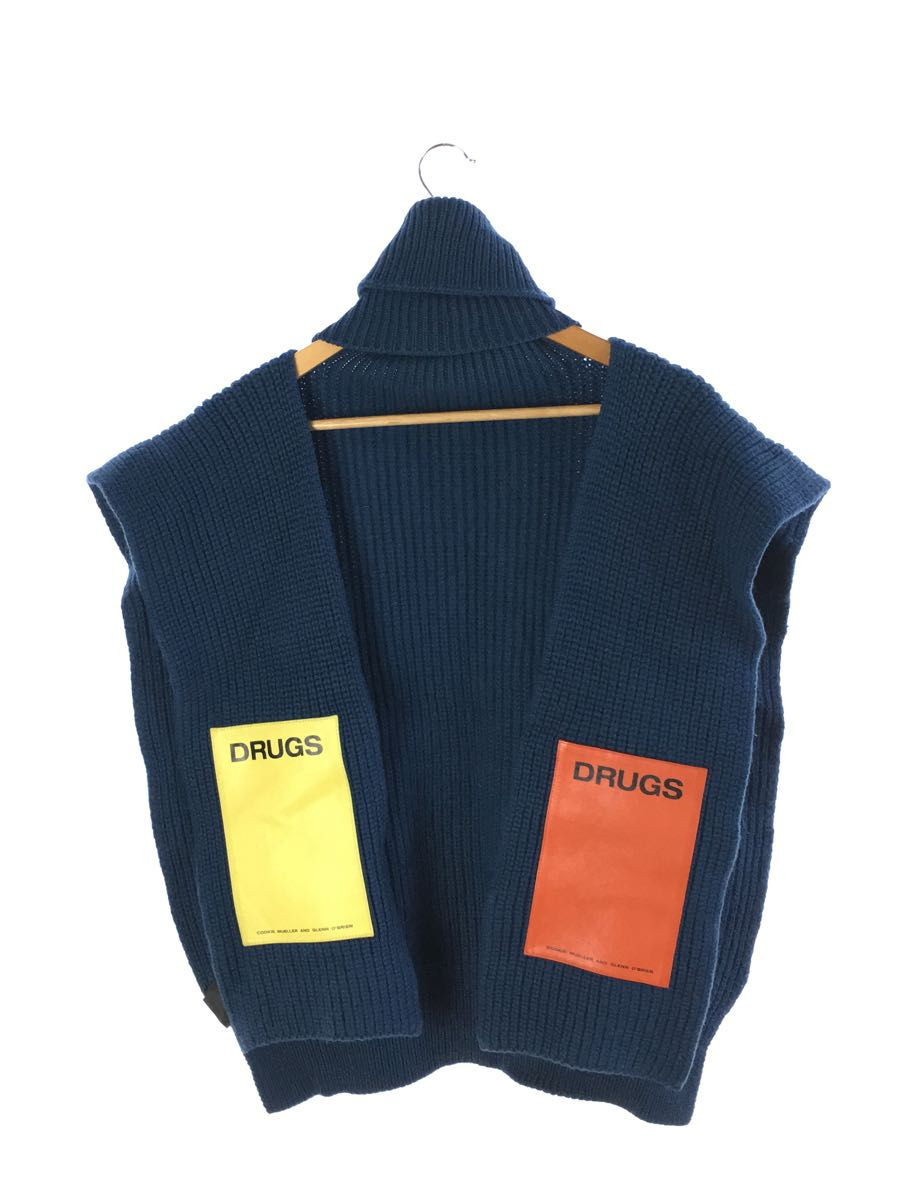 RAF SIMONS◇18AW/DRUGS/パッチタートルネックニット/one/ウール/BLU