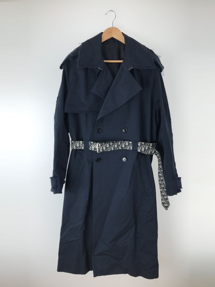 Dior HOMME◇オブリークベルトトレンチコート/50/コットン/ネイビー