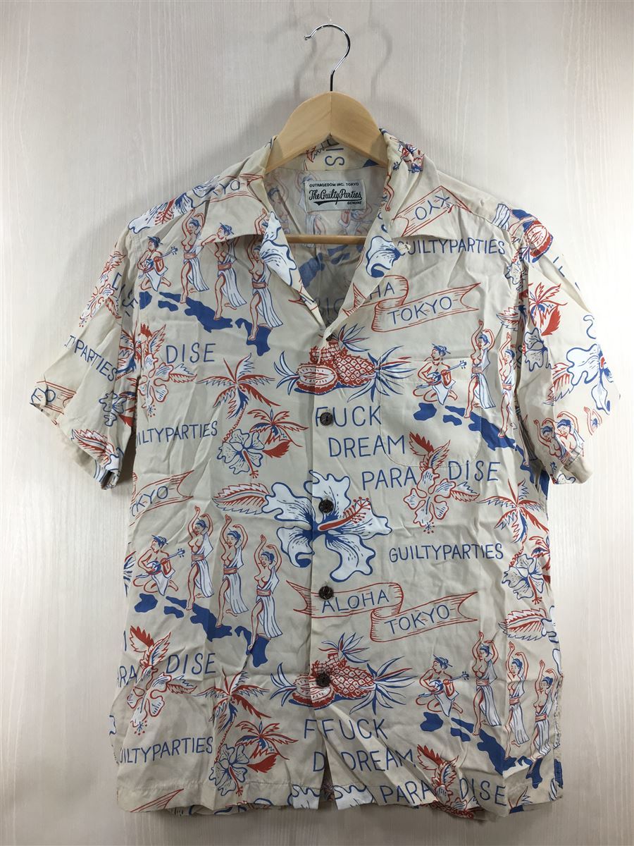 WACKO MARIA 【在庫限り】 アロハシャツ M レーヨン CRM used 超特価 中古 無地 aloha shirt