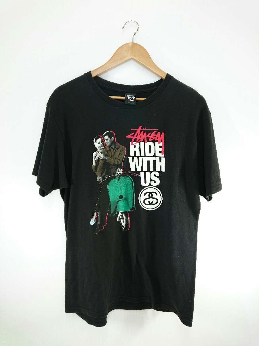 STUSSY◇黒タグ/ローマの休日/Tシャツ/M/コットン/BLK | www.bioimune
