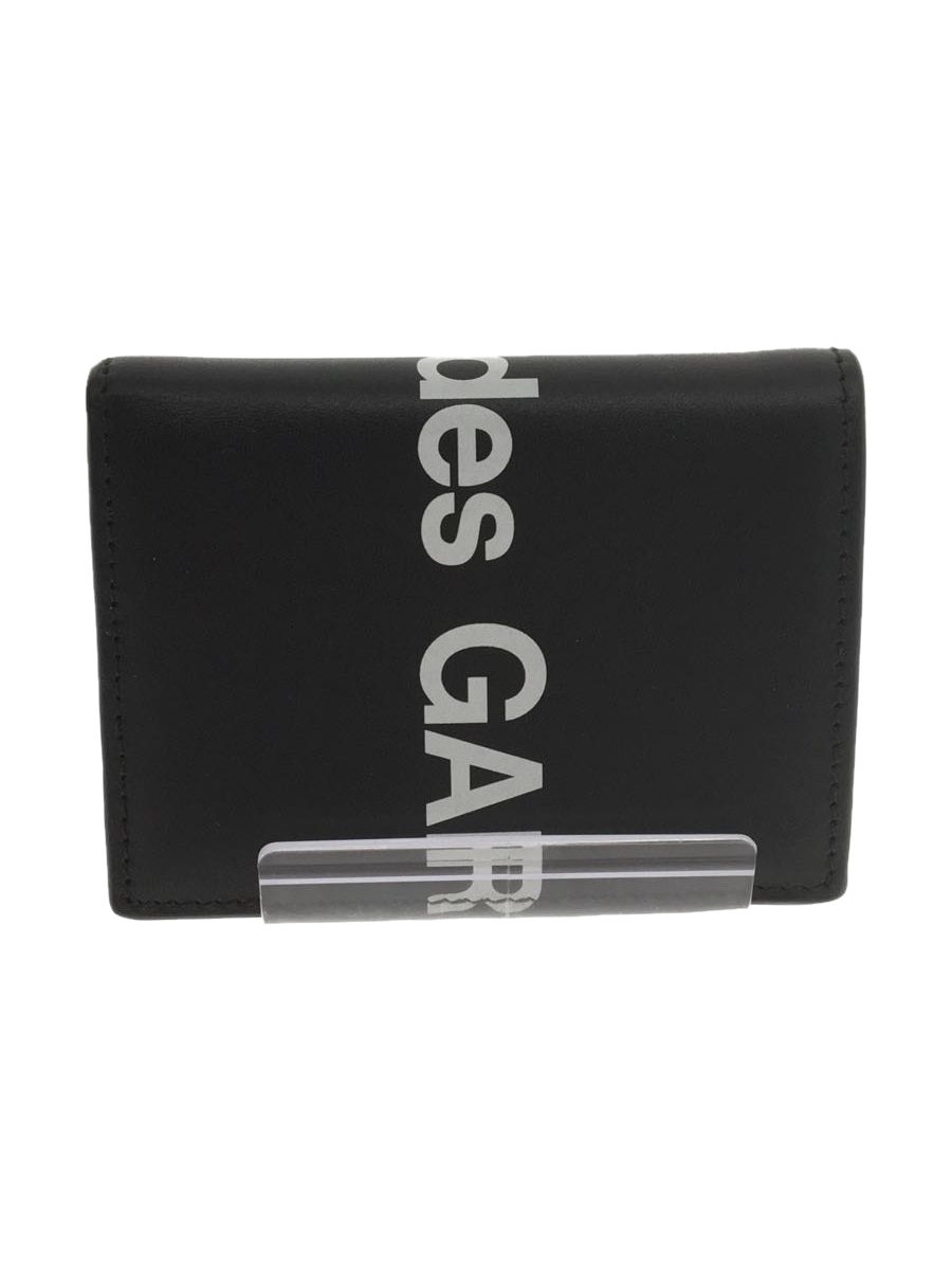 COMME des GARCONS◇HUGE LOGO/2つ折り財布/SA0641HL/レザー/BLK