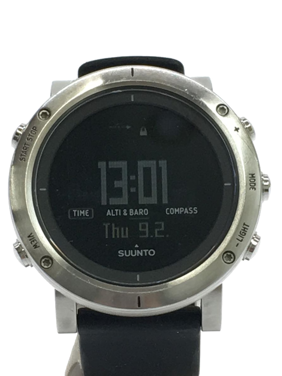 SUUNTO◇コア(ブラッシュドスチール)/デジタル/ラバー/SLV/BLK/SS