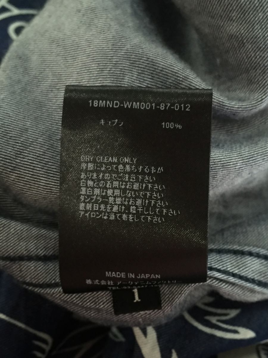 MINEDENIM◇天国東京/アロハシャツ/1/-/IDG/総柄/18MND-WM001-87-012