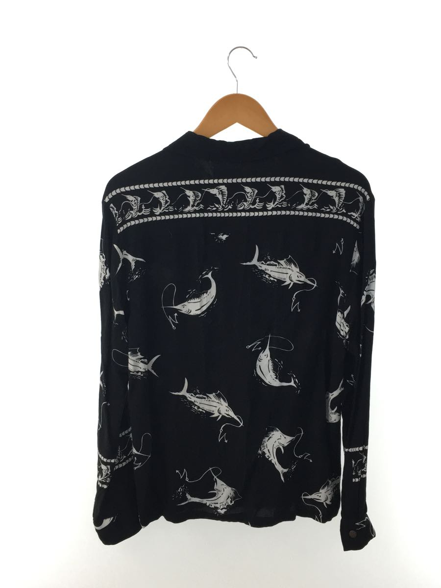 NEIGHBORHOOD◇ALOHA/SWORDFISH R-SHIRT/長袖シャツ/XL/レーヨン/BLK