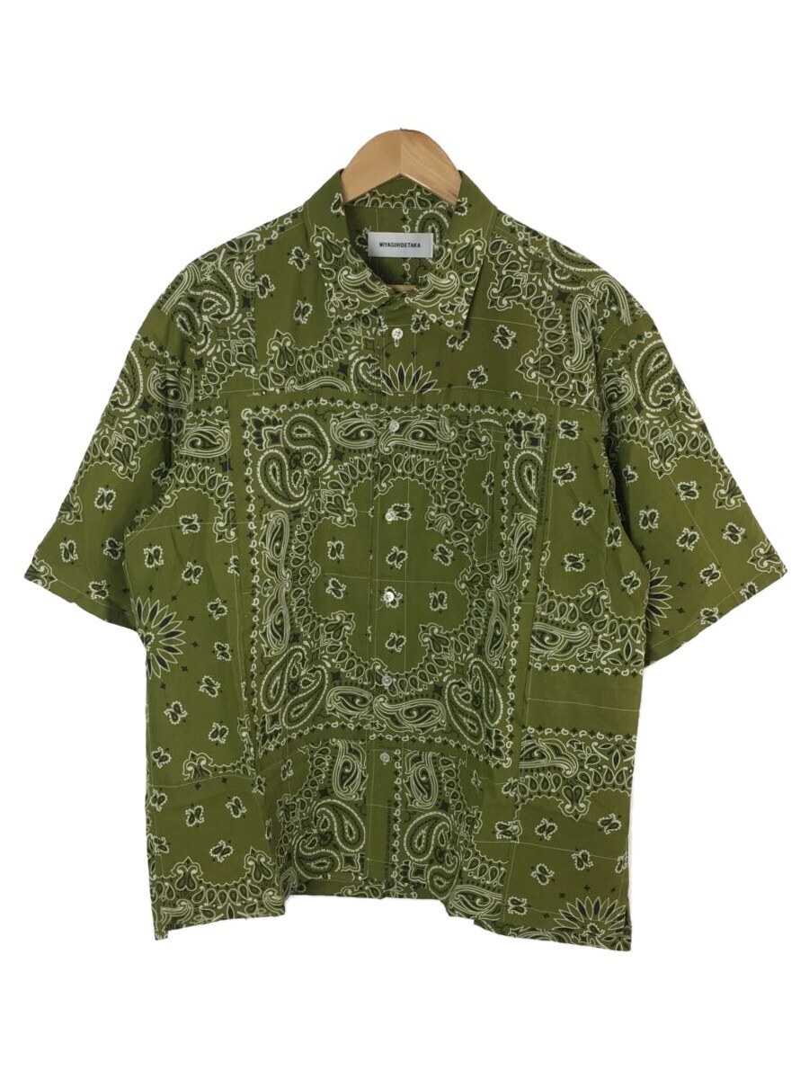 MIYAGIHIDETAKA 【代引可】 日本 bandana shirt FREE グリーン 総柄 コットン