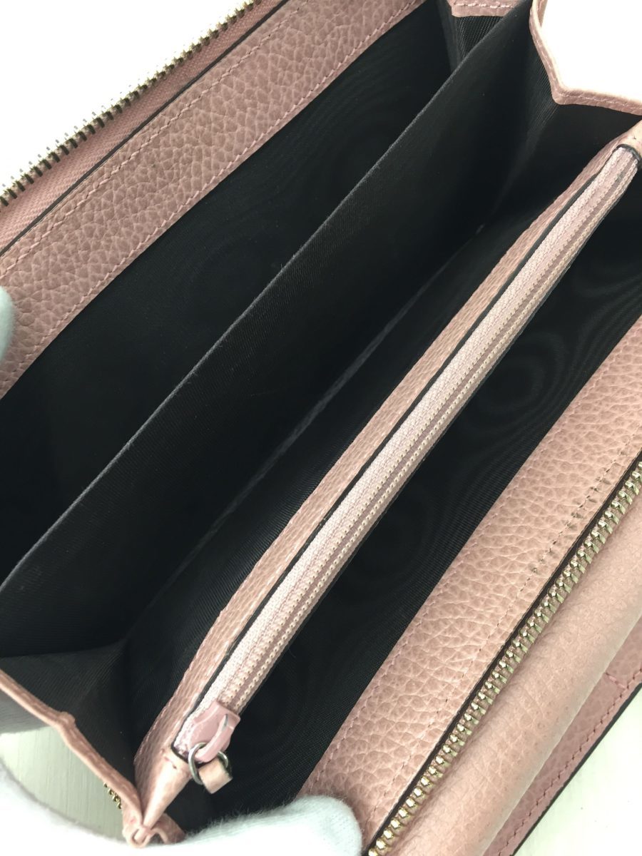 GUCCI◇449397/長財布/レザー/ピンク/インターロッキング/G/ラウンド