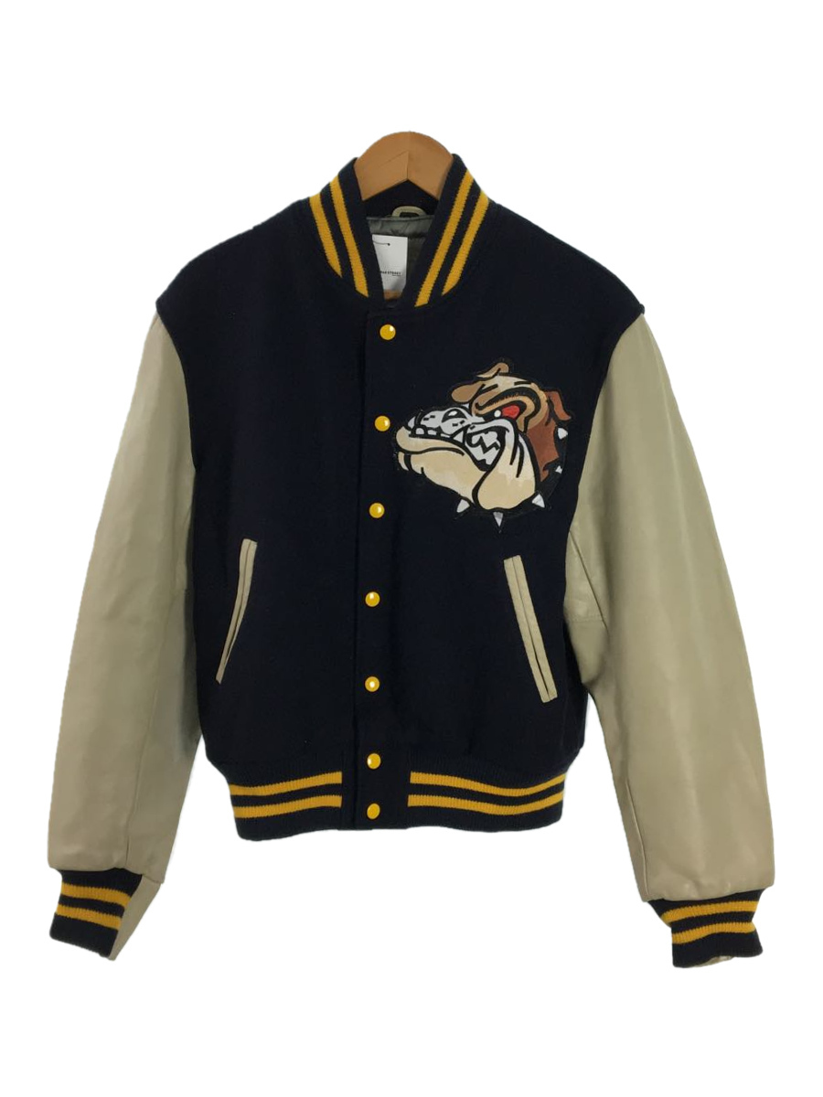 GOLDEN BEAR◇スタジャン/M/ウール/ネイビー/紺/無地/80~90S/切替