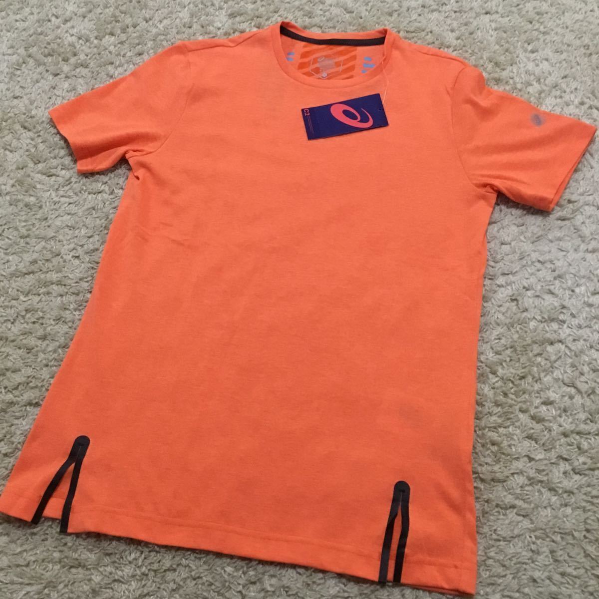 送料無料　新品　asics アシックス　半袖　Tシャツ　メンズ　M 　オレンジ　スポーツウェア　トレーニングウェア