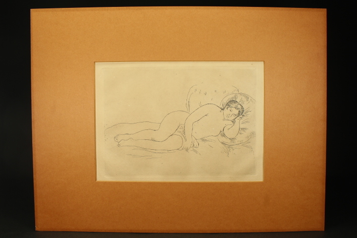 真作保証 ルノワール 版画 横たわる裸婦 1923年制作 絵画 銅版画 エッチング 額装 _画像7