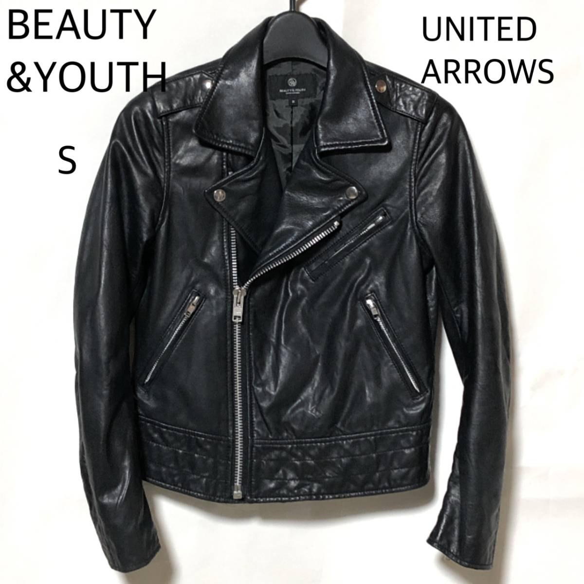 BEAUTY&YOUTH シープレザーライダース S/ビューティアンドユース ユナイテッドアローズ 羊革 ダブル_画像1