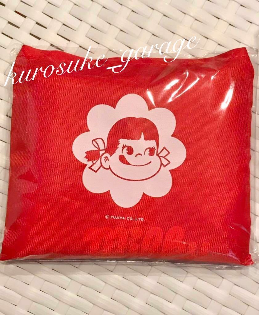 ●1円スタート●数量限定●不二家ペコちゃん●不二家の日●ペコちゃん オリジナルエコバッグ●レッド●ノベルティ●
