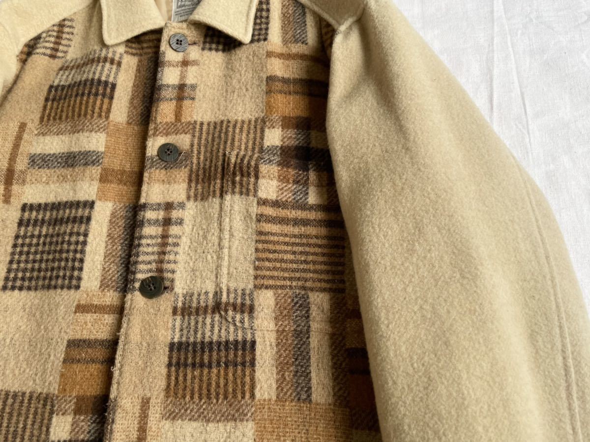 希少 80s90s vintage ウールカバーオール ハーフコート デザイン