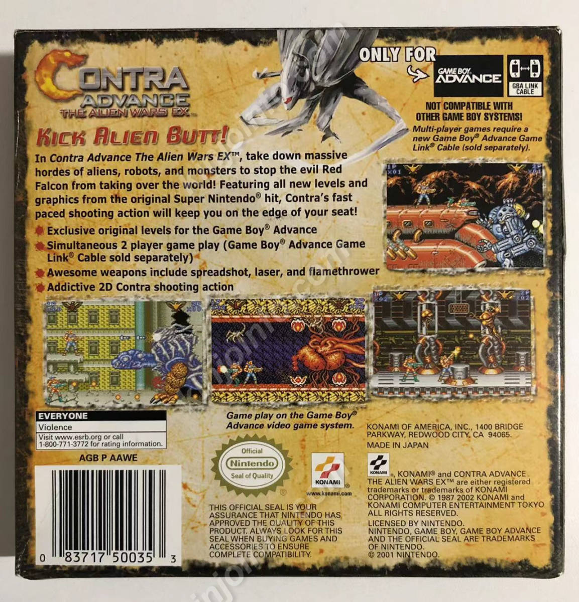 Contra Advance: The Alien Wars EX【中古美品・完品・GBA北米版】_画像2