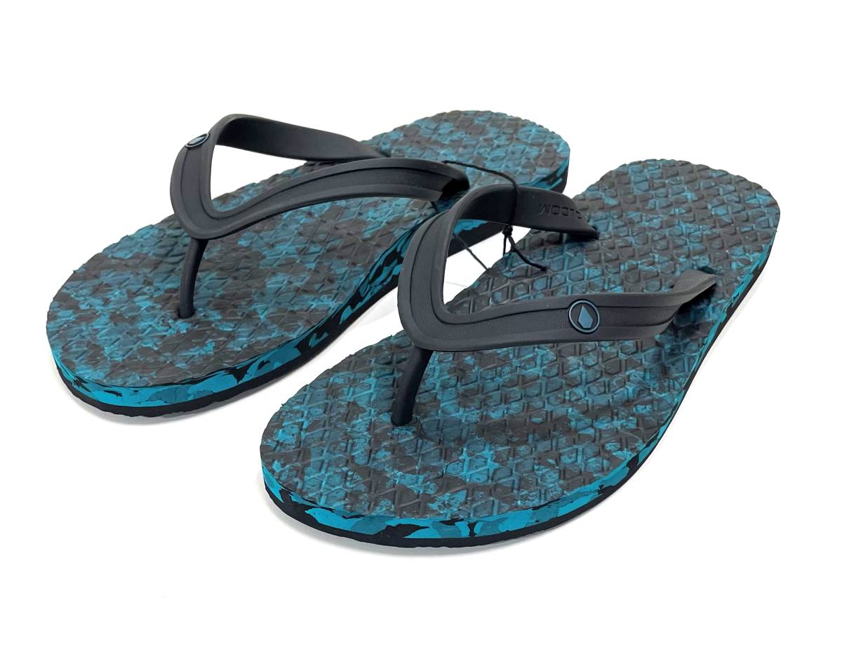 VOLCOM ボルコム V0812101SUG② メンズ US10 28cm ビーチサンダル Ecoなビーサン BeachSandal グリーン系色 ヴォルコム 新品 即決 送料無料_画像1