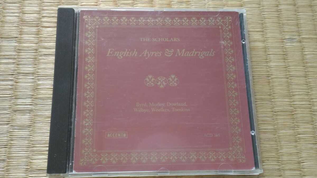 クラシックCD　THE SCHOLARS English Ayres & Madrigals Accento Record 1990 メンバーのサイン入り歌詞カード　ネコポス匿名_画像1