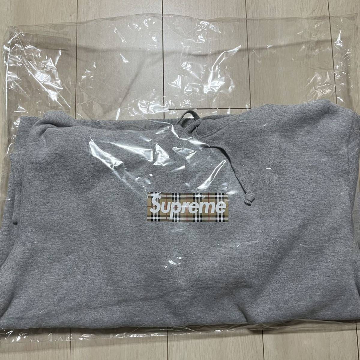 SALE／93%OFF】 グレーL Supreme Burberry Box Logo Hooded Sweatshirt