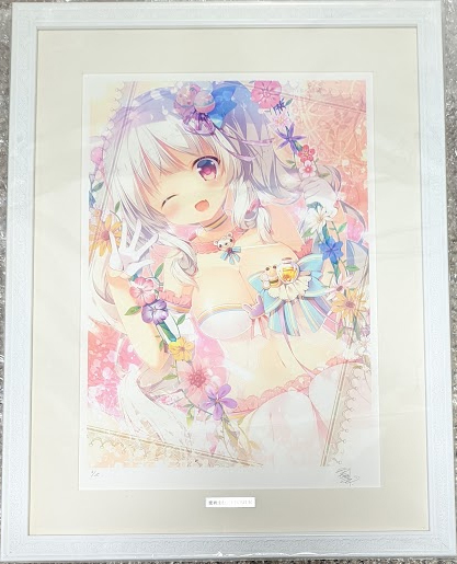 蜜桃まむ 直筆サイン入り「FLOWER」ミックスドメディア 版画 蜜桃まむ 直筆サイン入り「FLOWER」ミックスドメディア 版画