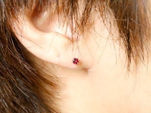 ピアス プラチナ ペアピアス 片耳ピアス ブラックダイヤモンド ルビー