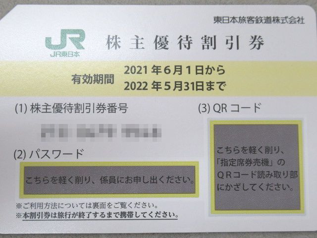 JR東日本 東日本旅客鉄道 株主優待割引券 4割引券 3枚セット 有効期間 