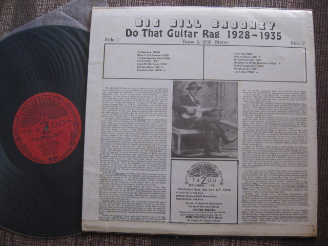 ★BIG BILL BROONZY♪Do That Guitar Rag 1928-1935★YAZOO L-1035★US orig盤LP★_画像2