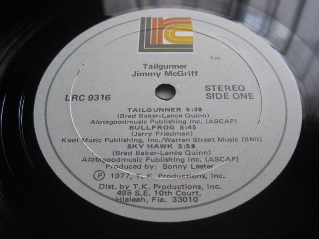 ★JIMMY McGRIFF♪TAILGUNNER★Jazz Funk★LESTER RADIO Co, T.K. LRC 9316★US orig盤LP★_画像5