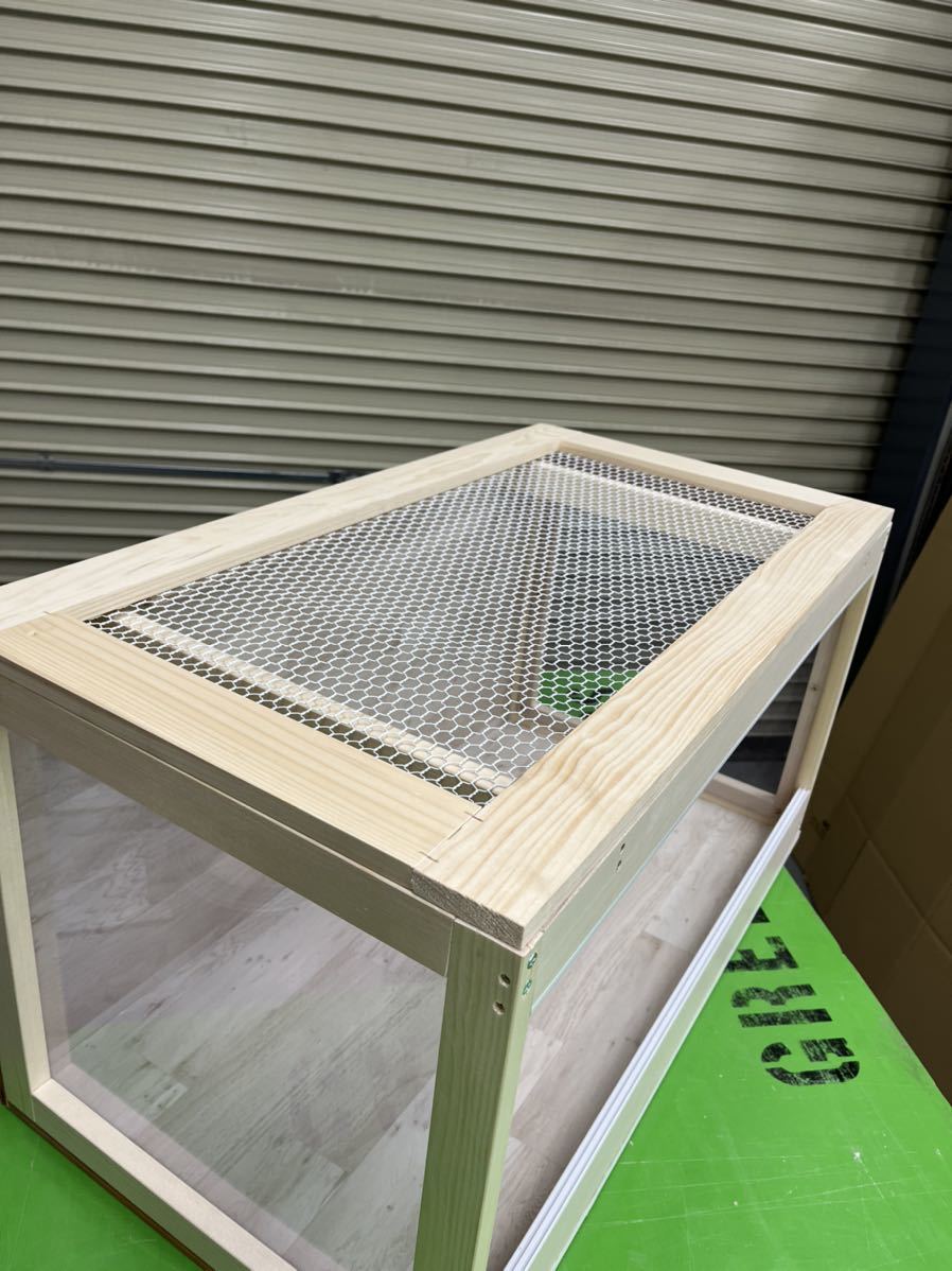 爬虫類ケージ 1200×450×450 金網加工 www.ecou.jp