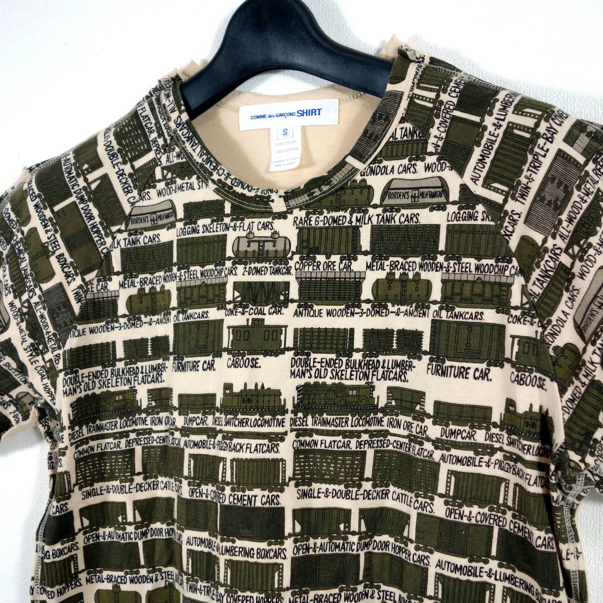 【良品】コムデギャルソンシャツ　電車柄Ｔシャツ　COMME des GARCONS Shirt　サイズＳ_画像2