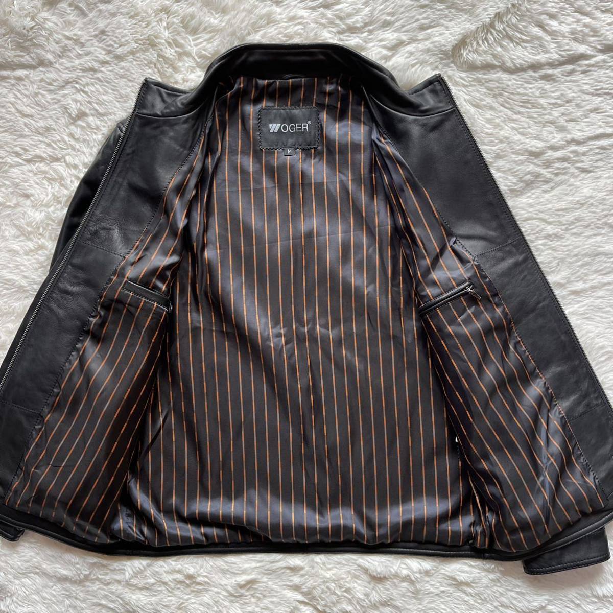 セットアップ 本革 レザー テーラードジャケット M ブラック 黒 羊革