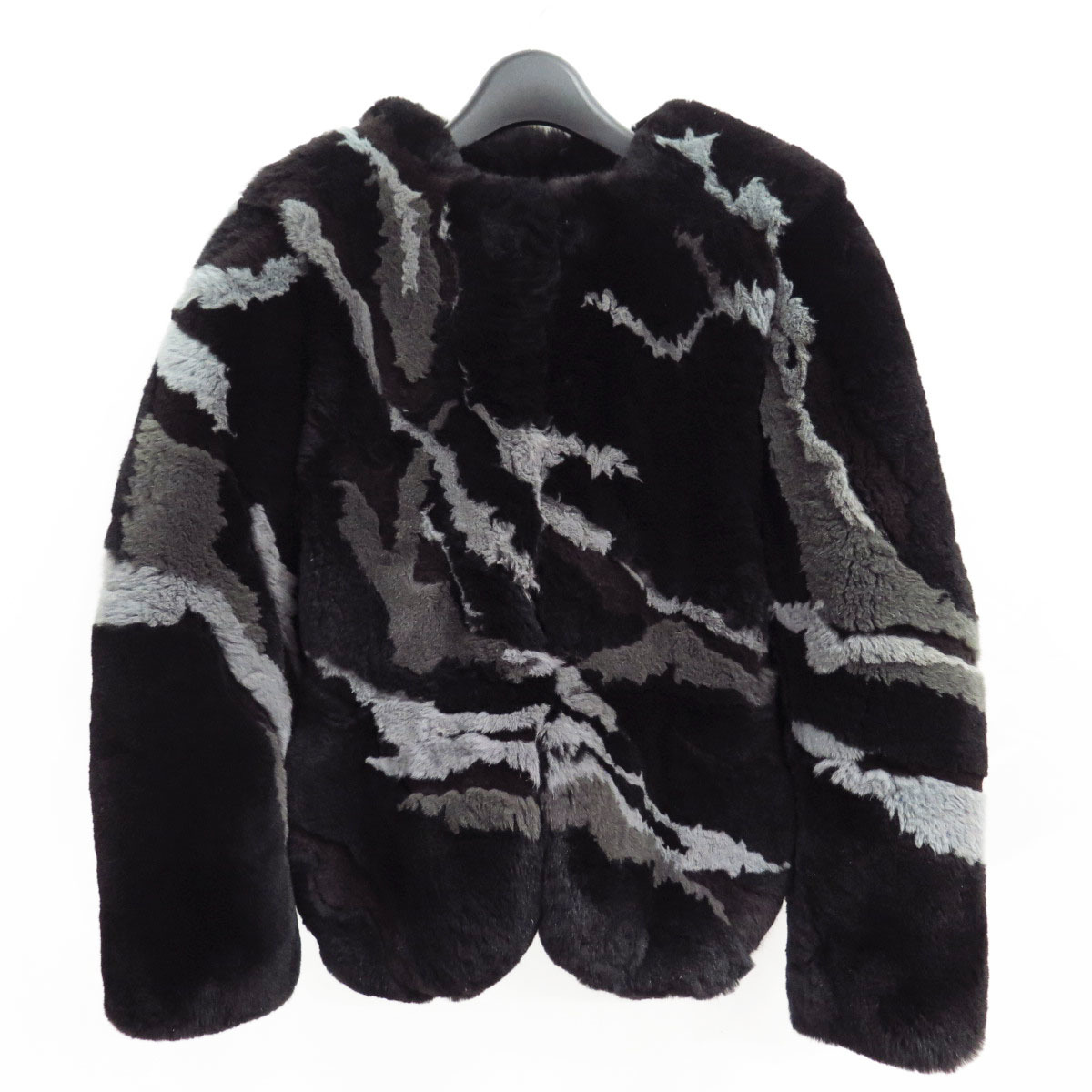 2013 BALENCIAGA FOX FUR LAMB LEATHER TRIM JACKET 36 バレンシアガ