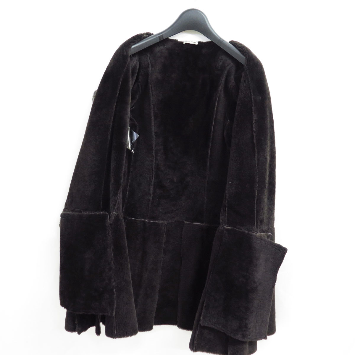 miumiu Sheep Fur Mouton Collarless Coat Prada ミュウミュウ シープ