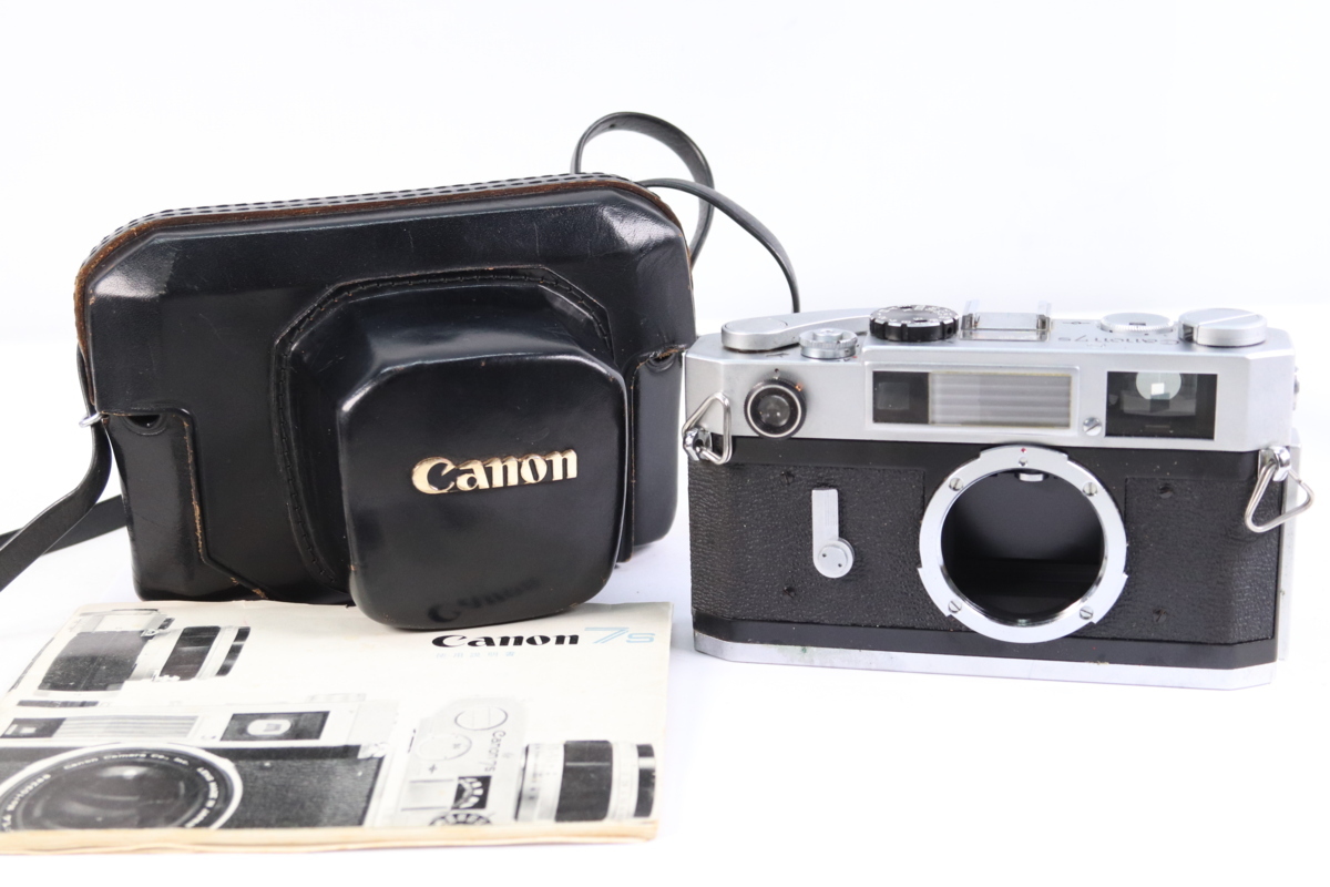 【ジャンク品】CANON キャノン 7S レンジファインダー フィルムカメラ ボディ 説明書・ケース付 26170-C_画像1