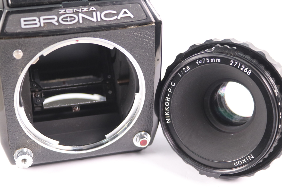 【ジャンク品】ZENZA BRONICA EC NIKKOR-P・C 75mm F2.8 説明書付き 中判 フィルム カメラ 単焦点 レンズ 36419-K_画像8