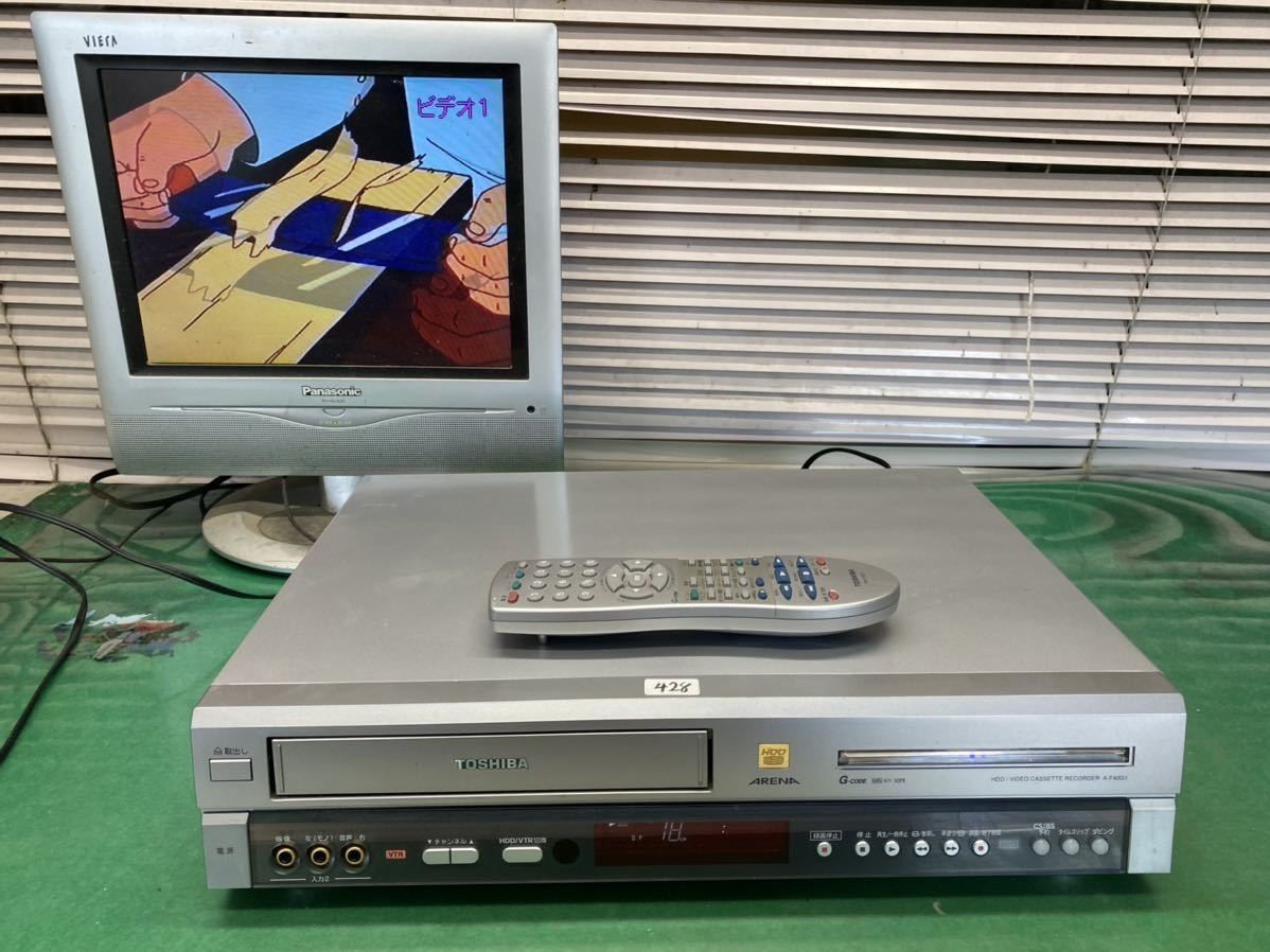 (428) TOSHIBA HDD VHS в одном корпусе магнитофон VHS видеодека A-F40G1 с дистанционным пультом 