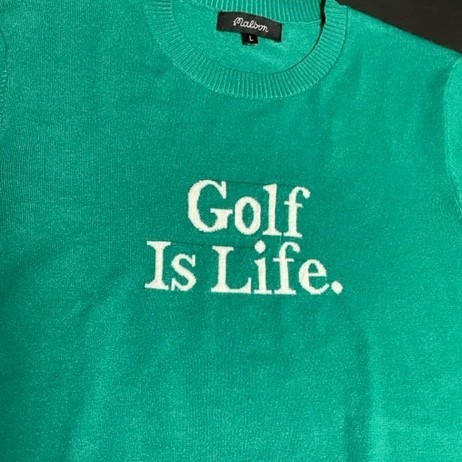 新品☆Malbon Golf ☆マルボンゴルフ・Golf is Life セーター グリーン