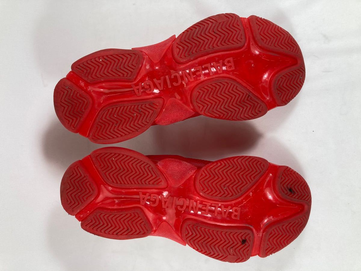 バレンシアガ BALENCIAGA トリプルS クリアソール レッド