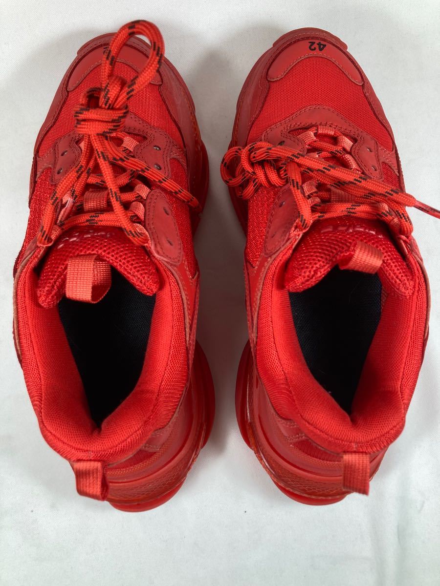 バレンシアガ BALENCIAGA トリプルS クリアソール レッド