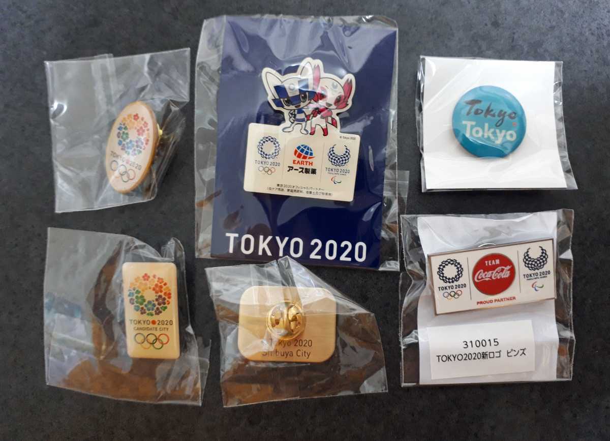 渋谷区　東京オリンピック　ピンバッチ　ピンバッジ　2020　コカ・コーラ　アース　ミライトワ　ピンズ　6個セット　未使用