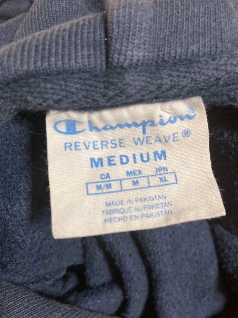 USA古着 Champion チャンピオンリバースウィーブ スウェットパーカー REVERSE WEAVE フーディ ナス紺 ネイビー M_画像4