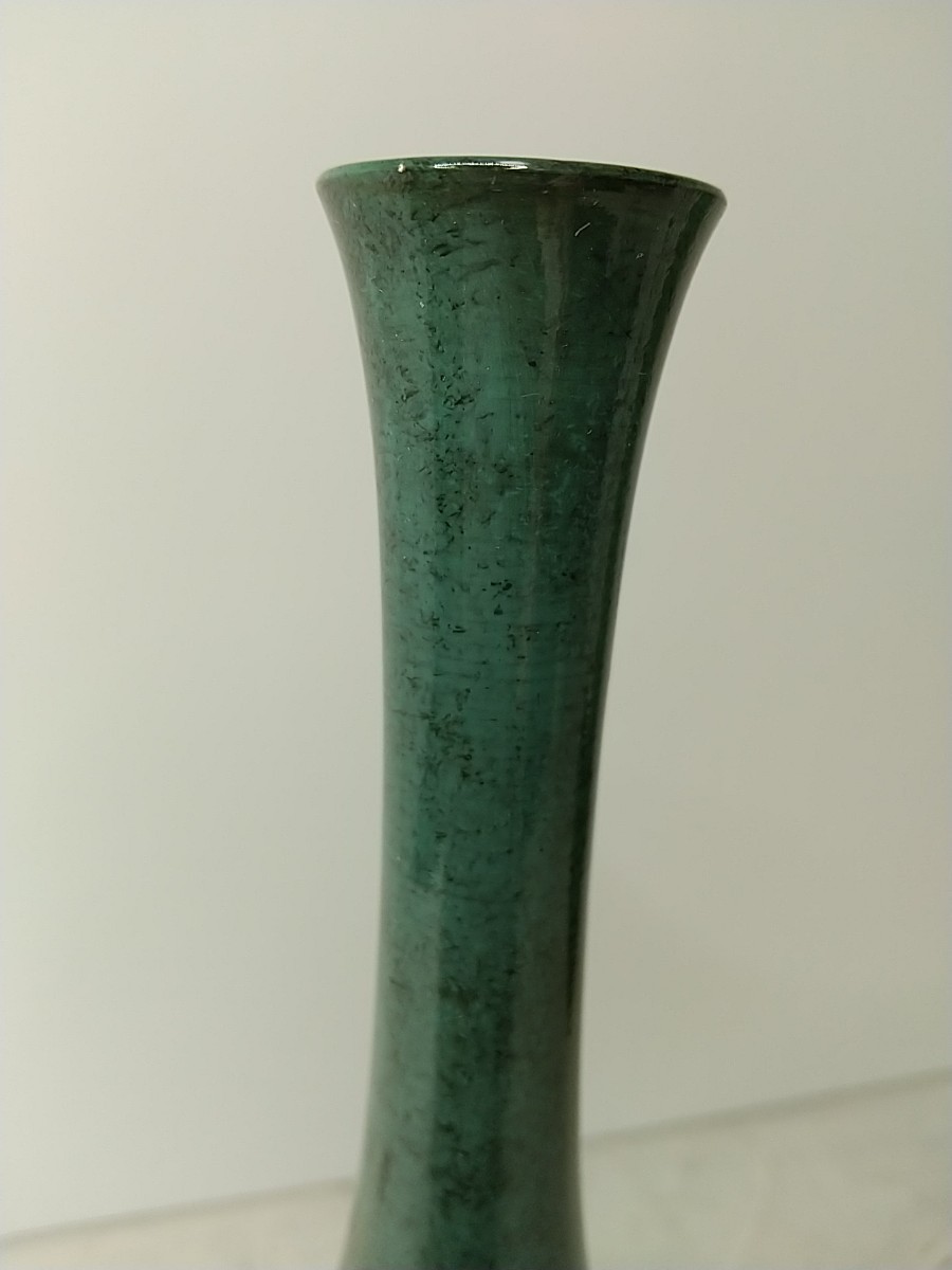 昭和レトロ 】 高岡銅器/一輪挿し/花瓶/青銅製/彰完堂/高さ 昭和レトロ 】 高岡銅器/一輪挿し/花瓶/青銅製/彰完堂/高さ