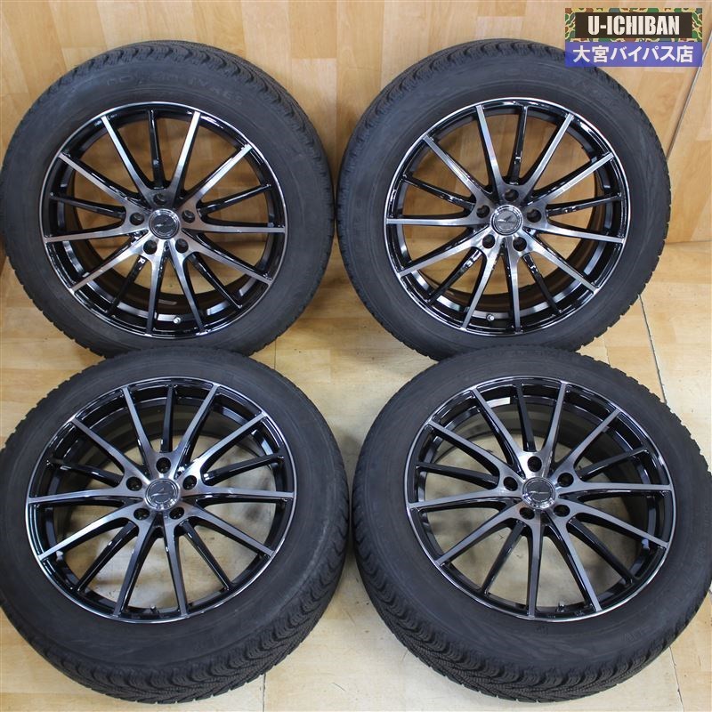 CX-8 CX-5 などに アクセル 19インチ 7.5J +48 5H114.3 ＆ ノキアン 225/55R19 1台分 スタッドレスセット 004