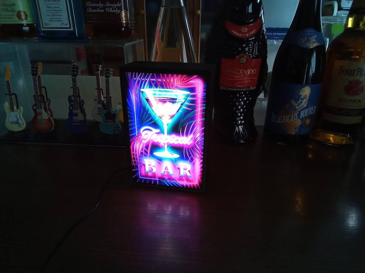 スナック パブ 南国 カフェ バー トロピカル カクテル ミニチュア サイン ランプ 看板 玩具 置物 雑貨 LEDライトBOX 電飾看板 電光看板_画像6